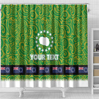 Cook Islands Merry Christmas Shower Curtain Santa Suit Style With Polynesian Pattern LT03 - Polynesian Pride