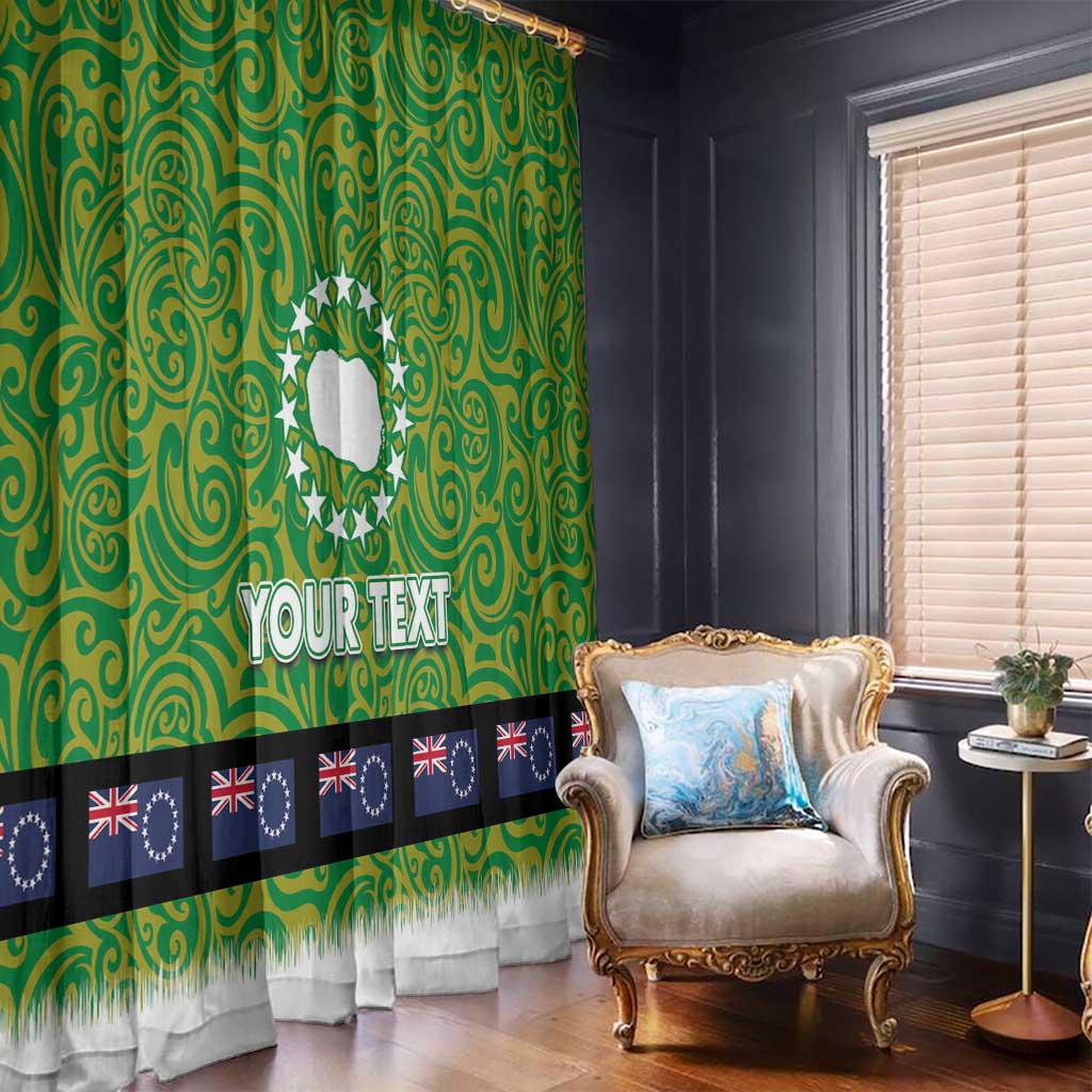 Cook Islands Merry Christmas Window Curtain Santa Suit Style With Polynesian Pattern LT03 - Polynesian Pride