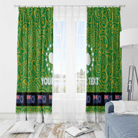 Cook Islands Merry Christmas Window Curtain Santa Suit Style With Polynesian Pattern LT03 - Polynesian Pride