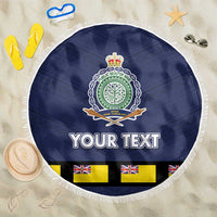 Niue Merry Christmas Beach Blanket Santa Suit Style With Hiapo Pattern LT03 One Size 150cm Blue - Polynesian Pride