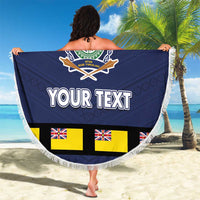 Niue Merry Christmas Beach Blanket Santa Suit Style With Hiapo Pattern LT03 - Polynesian Pride