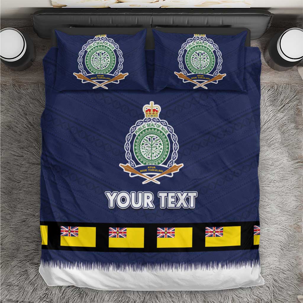 Niue Merry Christmas Bedding Set Santa Suit Style With Hiapo Pattern LT03 Blue - Polynesian Pride