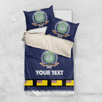 Niue Merry Christmas Bedding Set Santa Suit Style With Hiapo Pattern LT03 US Twin 172cm x 218cm Blue - Polynesian Pride