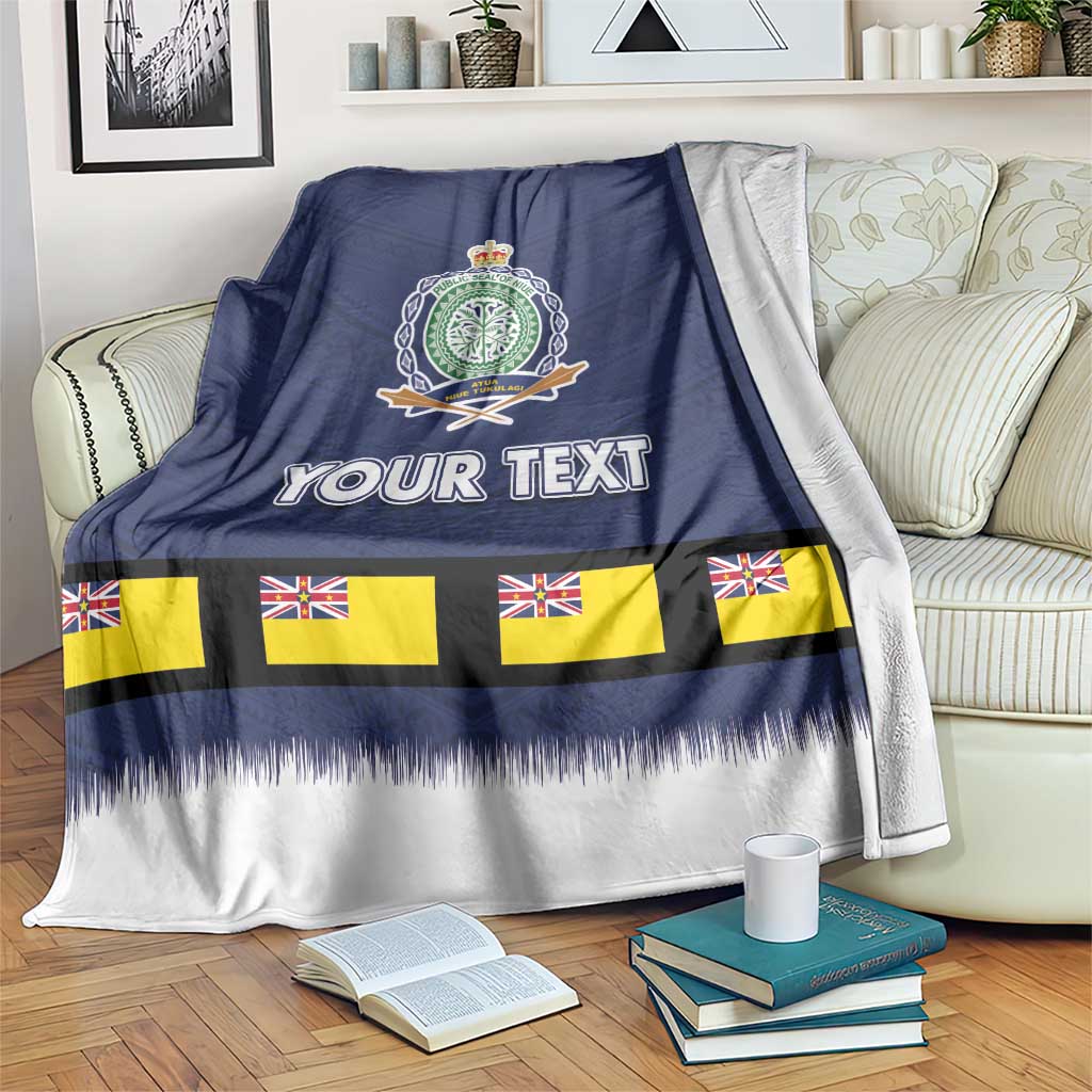 Niue Merry Christmas Blanket Santa Suit Style With Hiapo Pattern LT03 Blue - Polynesian Pride