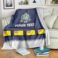 Niue Merry Christmas Blanket Santa Suit Style With Hiapo Pattern LT03 Blue - Polynesian Pride
