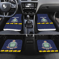 Niue Merry Christmas Car Mats Santa Suit Style With Hiapo Pattern LT03 Set 4pcs Blue - Polynesian Pride
