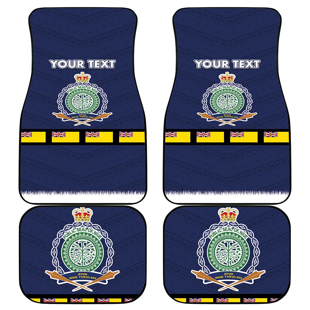 Niue Merry Christmas Car Mats Santa Suit Style With Hiapo Pattern LT03 - Polynesian Pride