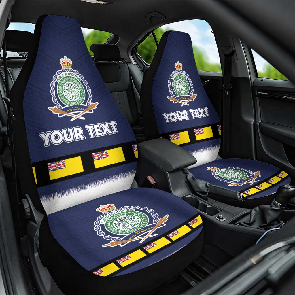 Niue Merry Christmas Car Seat Cover Santa Suit Style With Hiapo Pattern LT03 One Size Blue - Polynesian Pride
