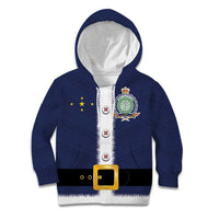 Niue Merry Christmas Kid Hoodie Santa Suit Style With Hiapo Pattern LT03 Hoodie Blue - Polynesian Pride