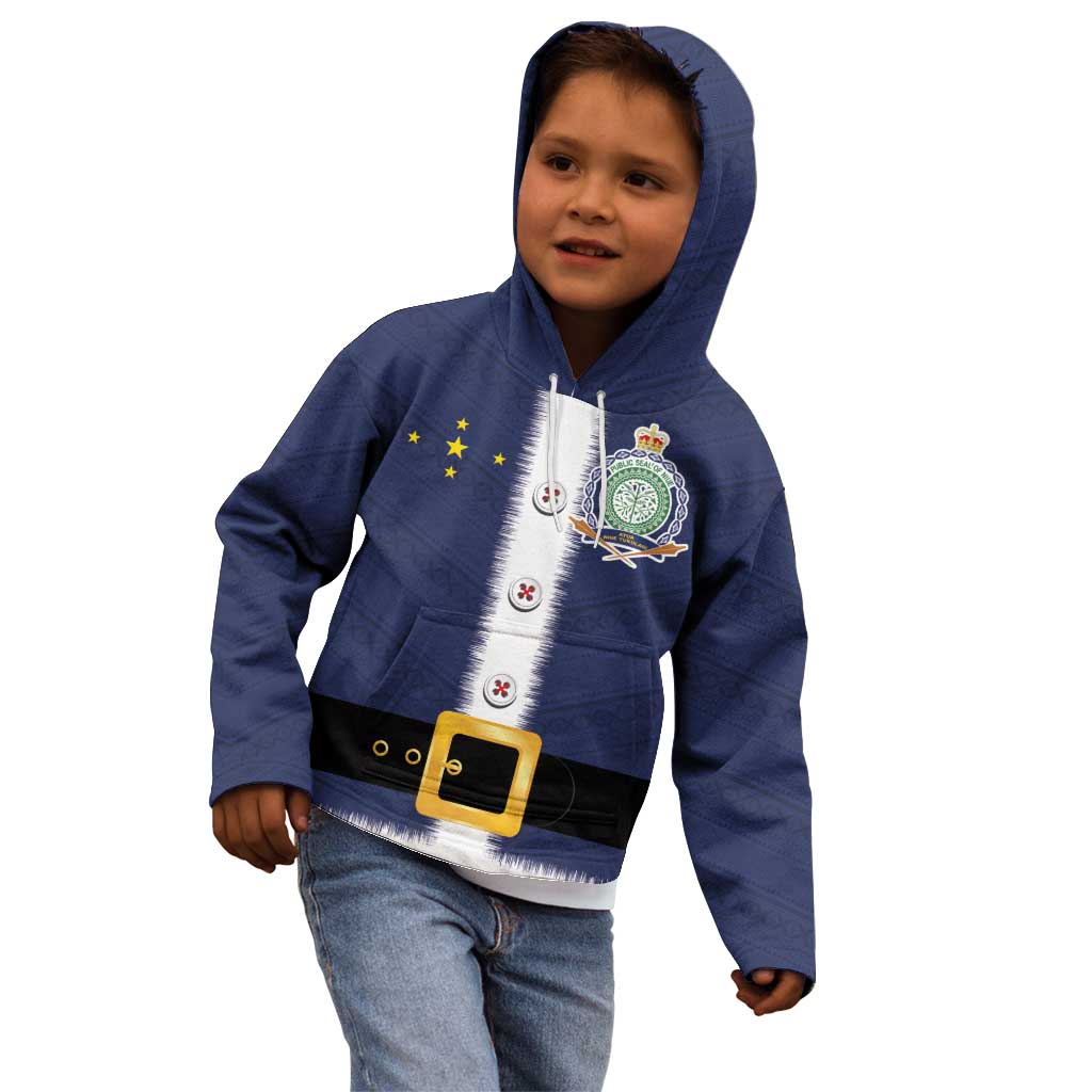 Niue Merry Christmas Kid Hoodie Santa Suit Style With Hiapo Pattern LT03 - Polynesian Pride