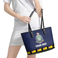 Niue Merry Christmas Leather Tote Bag Santa Suit Style With Hiapo Pattern LT03 - Polynesian Pride