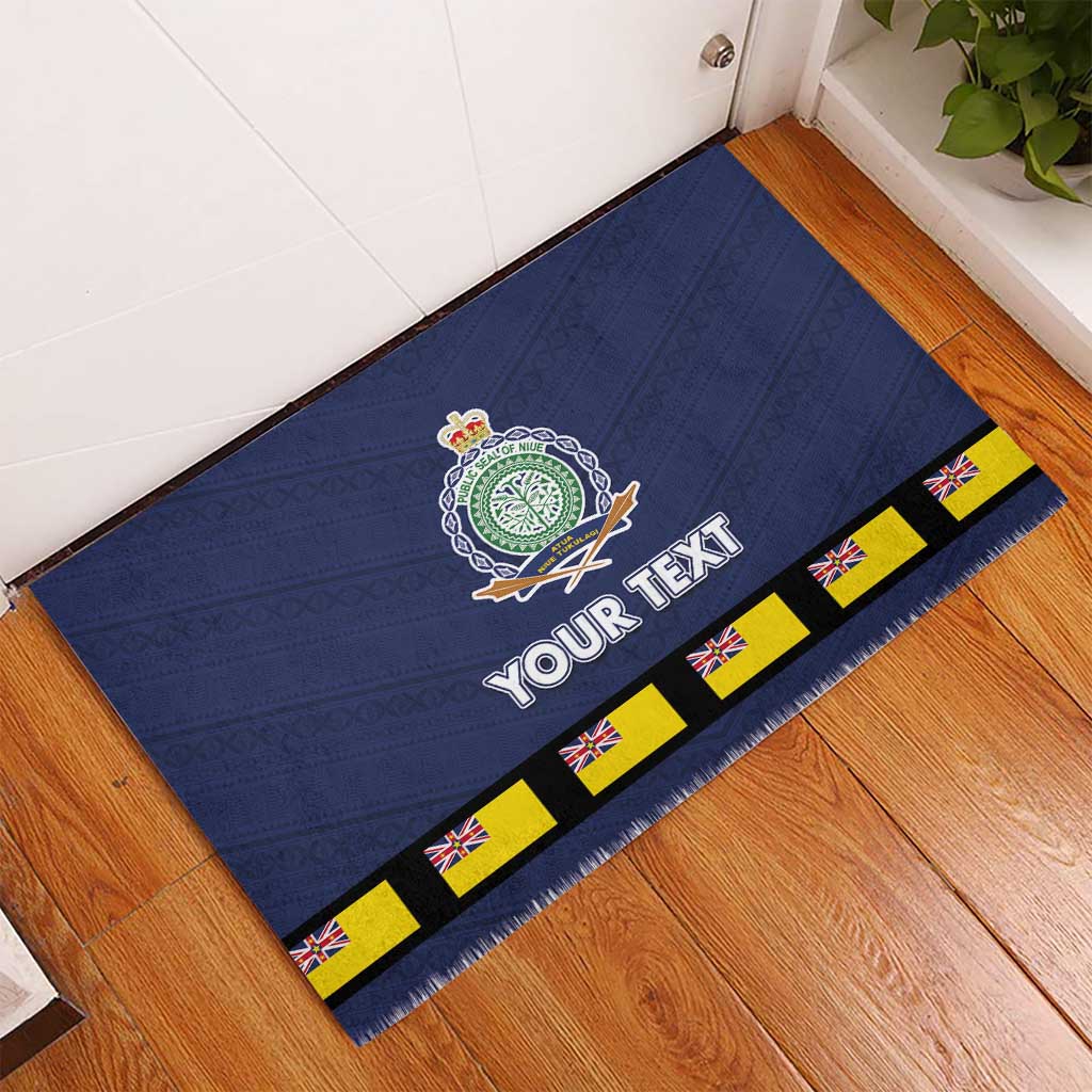 Niue Merry Christmas Rubber Doormat Santa Suit Style With Hiapo Pattern LT03 - Polynesian Pride
