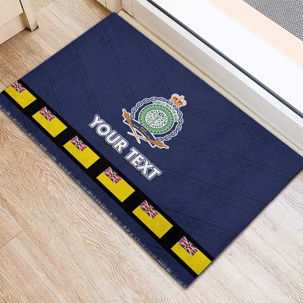 Niue Merry Christmas Rubber Doormat Santa Suit Style With Hiapo Pattern LT03 - Polynesian Pride