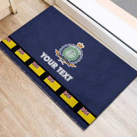 Niue Merry Christmas Rubber Doormat Santa Suit Style With Hiapo Pattern LT03 - Polynesian Pride