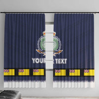 Niue Merry Christmas Window Curtain Santa Suit Style With Hiapo Pattern LT03 With Hooks Blue - Polynesian Pride