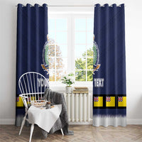 Niue Merry Christmas Window Curtain Santa Suit Style With Hiapo Pattern LT03 - Polynesian Pride