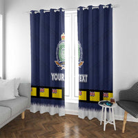 Niue Merry Christmas Window Curtain Santa Suit Style With Hiapo Pattern LT03 With Grommets Blue - Polynesian Pride