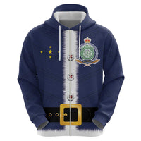 Niue Merry Christmas Zip Hoodie Santa Suit Style With Hiapo Pattern LT03 - Polynesian Pride