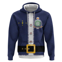 Niue Merry Christmas Zip Hoodie Santa Suit Style With Hiapo Pattern LT03 Pullover Hoodie Blue - Polynesian Pride