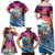 Hawaiian Mele Kalikimaka Family Matching Off Shoulder Maxi Dress and Hawaiian Shirt Santa Claus Driving The Whale with Sunset Ocean Landscape