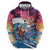 Hawaiian Mele Kalikimaka Hoodie Santa Claus Driving The Whale with Sunset Ocean Landscape