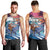 Hawaiian Mele Kalikimaka Men Tank Top Santa Claus Driving The Whale with Sunset Ocean Landscape