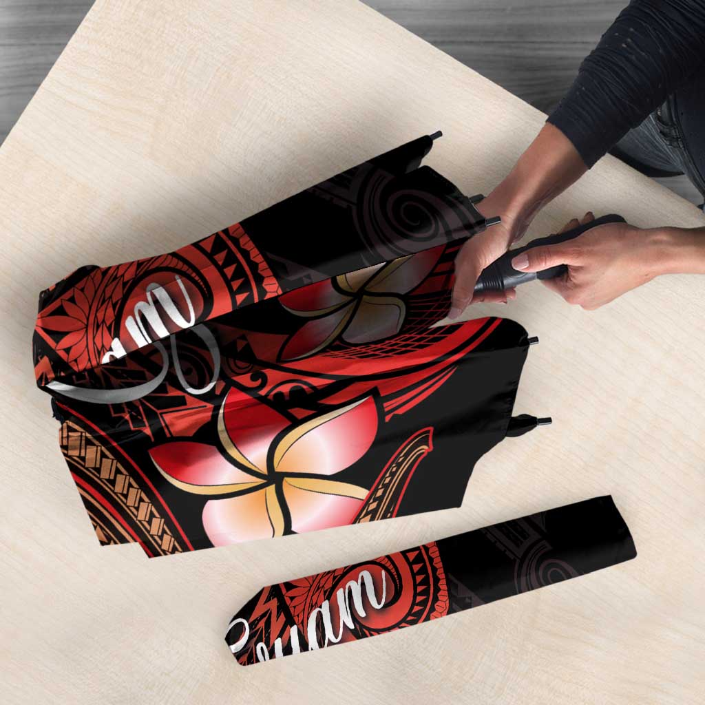 Guam Tribal Chamorro Umbrella Polynesian Shark with Plumeria and Sea Vibe LT03 - Polynesian Pride