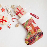 Hawaii Santa Mele Kalikimaka Christmas Stocking Tropical Puakenikeni Lei with Polynesian Tribal Pattern LT03 - Polynesian Pride