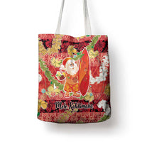 Hawaii Santa Mele Kalikimaka Tote Bag Tropical Puakenikeni Lei with Polynesian Tribal Pattern LT03 - Polynesian Pride