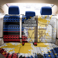Hawaii Lutheran High School Back Car Seat Cover Kakau Pattern Splash Style LT03 - Polynesian Pride