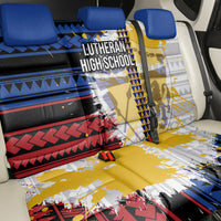 Hawaii Lutheran High School Back Car Seat Cover Kakau Pattern Splash Style LT03 - Polynesian Pride