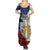 Hawaii Lutheran High School Summer Maxi Dress Kakau Pattern Splash Style LT03 - Polynesian Pride