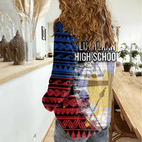 Hawaii Lutheran High School Women Casual Shirt Kakau Pattern Splash Style LT03 - Polynesian Pride