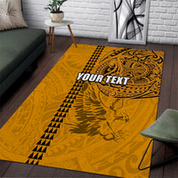 Nanakuli High and Intermediate School Area Rug Tribal Kakau Pattern LT03 Yellow - Polynesian Pride