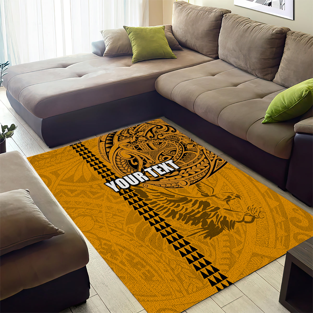 Nanakuli High and Intermediate School Area Rug Tribal Kakau Pattern LT03 - Polynesian Pride