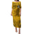 Nanakuli High and Intermediate School Puletasi Tribal Kakau Pattern LT03 Long Dress Yellow - Polynesian Pride