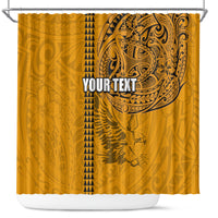 Nanakuli High and Intermediate School Shower Curtain Tribal Kakau Pattern LT03 Yellow - Polynesian Pride