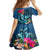 Hawaii Family Matching Off Shoulder Long Sleeve Dress and Hawaiian Shirt Whale Mix Hibiscus and Kanaka Maoli Blue Version LT03 - Polynesian Pride