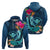 Hawaii Hoodie Whale Mix Hibiscus and Kanaka Maoli Blue Version LT03 - Polynesian Pride