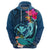 Hawaii Hoodie Whale Mix Hibiscus and Kanaka Maoli Blue Version LT03 - Polynesian Pride