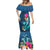 Hawaii Mermaid Dress Whale Mix Hibiscus and Kanaka Maoli Blue Version LT03 - Polynesian Pride