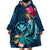 Hawaii Wearable Blanket Hoodie Whale Mix Hibiscus and Kanaka Maoli Blue Version LT03 - Polynesian Pride