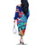 Hawaii Race For Whales Family Matching Off Shoulder Long Sleeve Dress and Hawaiian Shirt Flag and Polynesian Hibiscus LT03 - Polynesian Pride