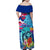 Hawaii Race For Whales Family Matching Off Shoulder Maxi Dress and Hawaiian Shirt Flag and Polynesian Hibiscus LT03 - Polynesian Pride