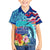 Hawaii Race For Whales Family Matching Off Shoulder Maxi Dress and Hawaiian Shirt Flag and Polynesian Hibiscus LT03 Son's Shirt Blue - Polynesian Pride