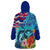 Hawaii Race For Whales Wearable Blanket Hoodie Flag and Polynesian Hibiscus LT03 - Polynesian Pride