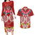 Polynesian Valentine Day Couples Matching Long Sleeve Bodycon Dress and Hawaiian Shirt Love Couple Turtle Maori Hibiscus Red Style LT03 Red - Polynesian Pride