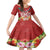 Polynesian Valentine Day Kid Short Sleeve Dress Love Couple Turtle Maori Hibiscus Red Style LT03 KID Red - Polynesian Pride