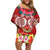 Polynesian Valentine Day Off Shoulder Short Dress Love Couple Turtle Maori Hibiscus Red Style LT03 Women Red - Polynesian Pride