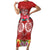 Polynesian Valentine Day Short Sleeve Bodycon Dress Love Couple Turtle Maori Hibiscus Red Style LT03 Long Dress Red - Polynesian Pride